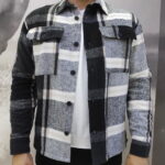 Oversize Kaşe Oduncu Gömlek Siyah-Beyaz